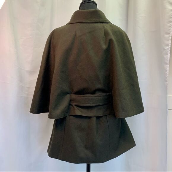 Andrew Marc Aerial Wool Capelet Jacket Green size 12 - Picture 5 of 13
